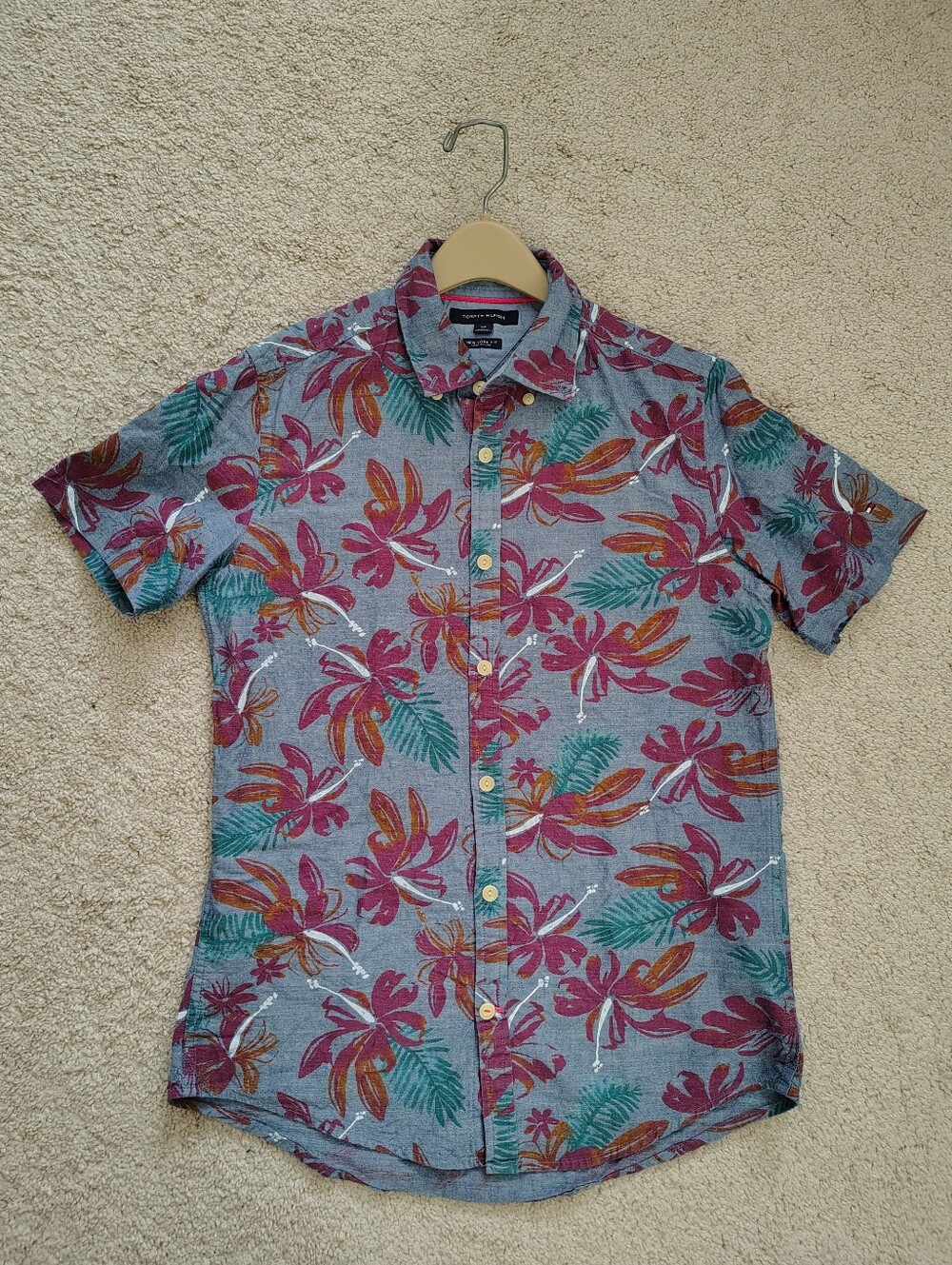 Men's Tommy Bahama Hawaiian Print Short-Sleeve Button-Up